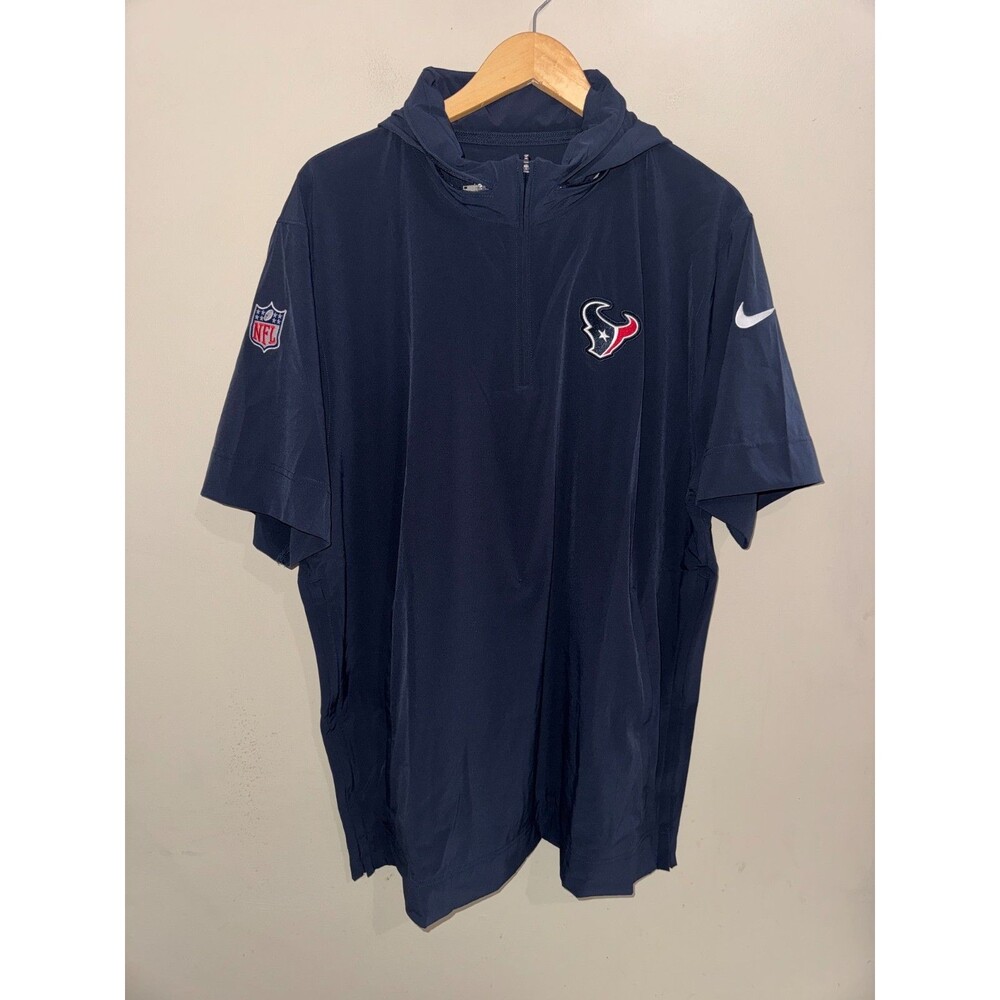 Men XL Nike NFL Houston Texans Football Team Issued PE Sideline 1/2 Zip Jacket